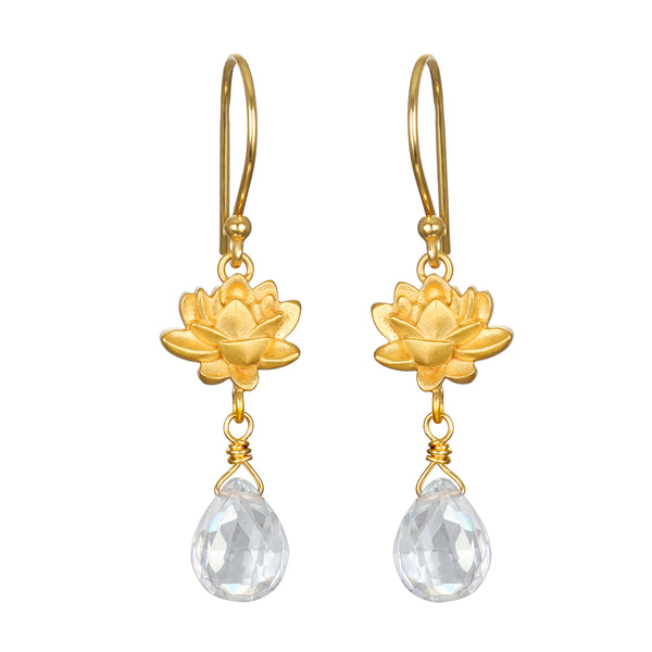 satya jewelry Spiritual Journey Lotus Crystal Earrings