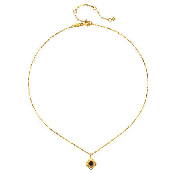 Satya Jewelry Spiritual Strength Garnet Lotus Necklace