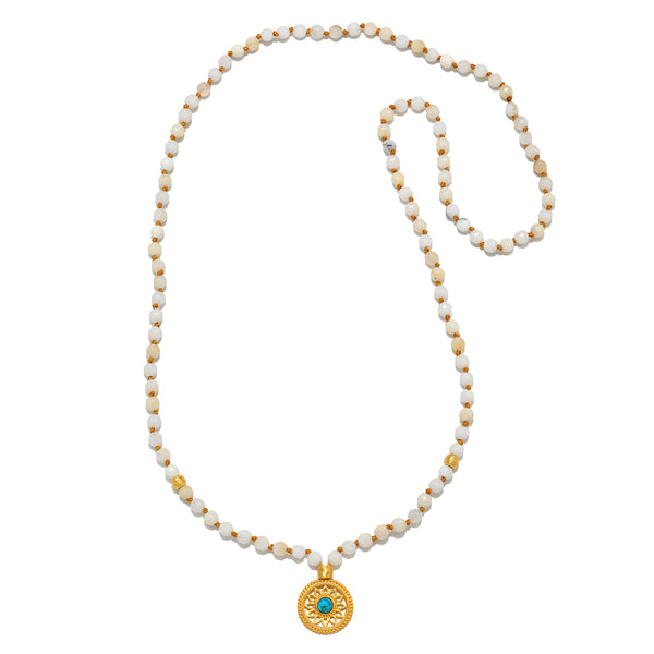 Satya Jewelry Step Into Self White Opal Mandala Mala