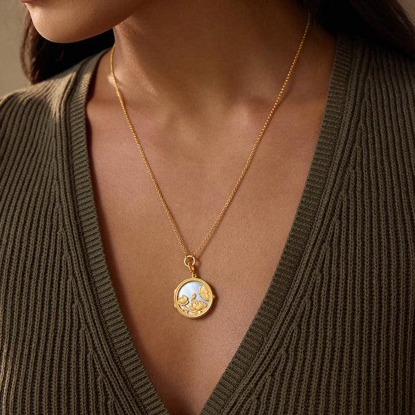 Satya Jewelry Take Flight Butterfly Pearl Locket Necklace