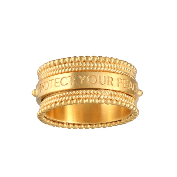 satya jewelry Taryn Truly Protect Your Peace Spinner Ring