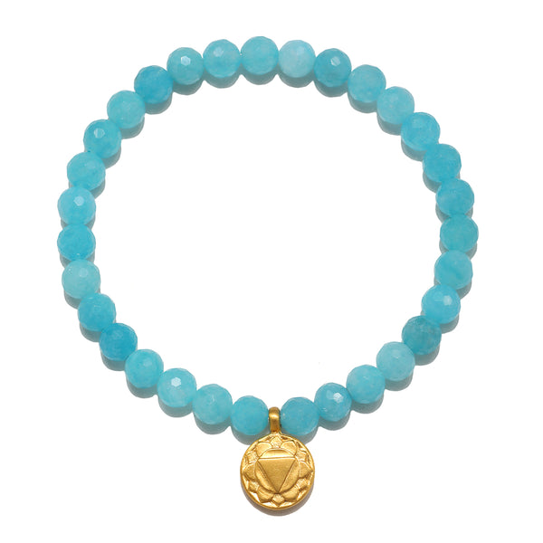 satya jewelry Throat Chakra Amazonite Stretch Bracelet