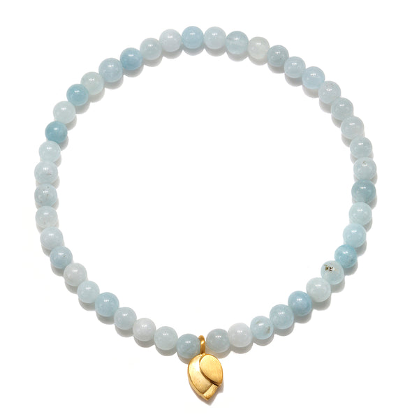 satya jewelry Tranquil Journey Lotus Aquamarine Gemstone Bracelet