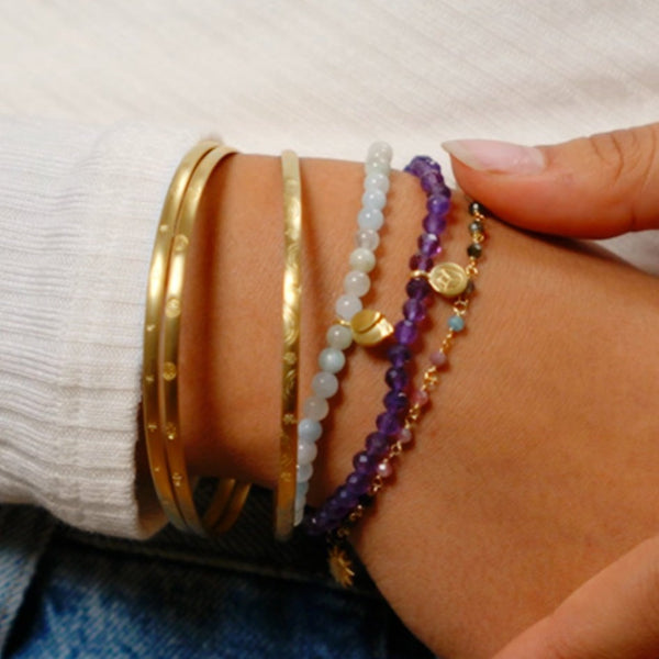Satya Jewelry Tranquility Lotus Amethyst Gemstone Bracelet