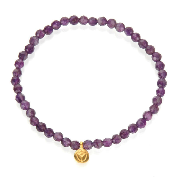 satya jewelry Tranquility Lotus Amethyst Gemstone Bracelet