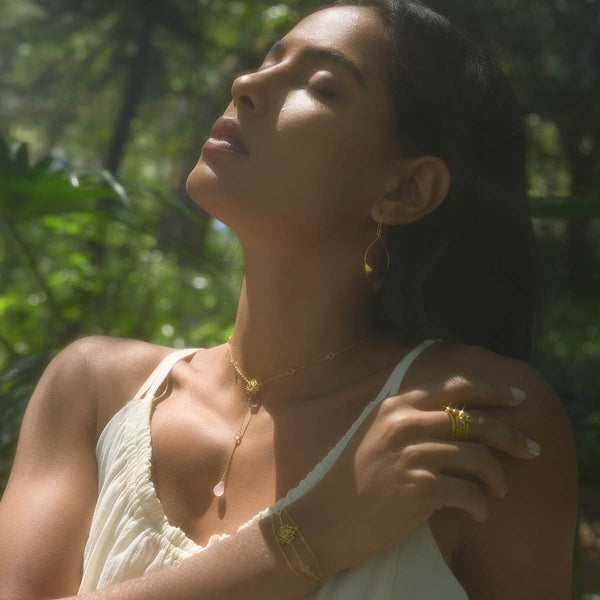 Satya Jewelry Transformed By Love Lotus Lariat Necklace