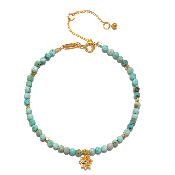 satya jewelry Turquoise Lotus December Birthstone Bracelet
