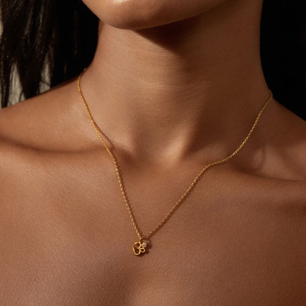 Satya Jewelry Universal Connection White Topaz Om Necklace