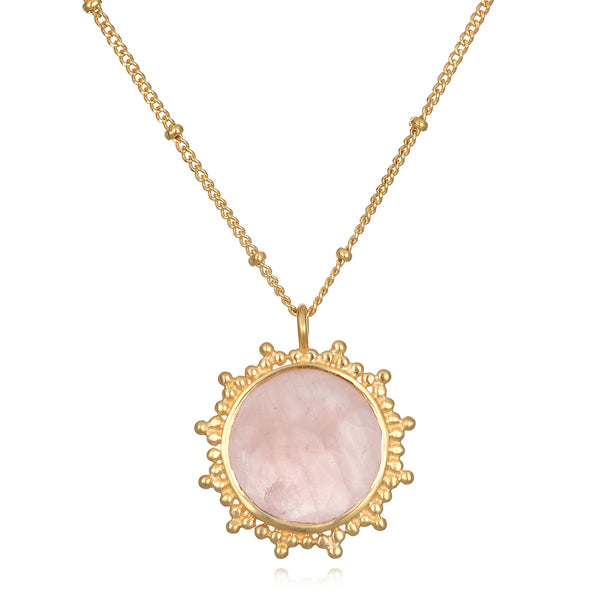 satya jewelry Unlimited Compassion Rose Quartz Gemstone Necklace