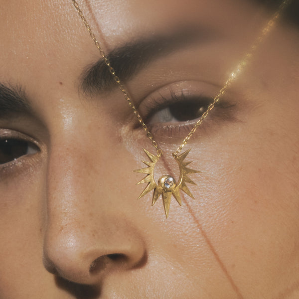 Satya Jewelry Unveiling Dreams White Topaz Starburst Necklace