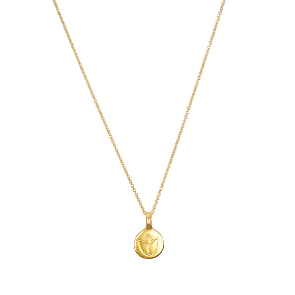 satya jewelry Wandering Spirit 14kt Gold Lotus Necklace