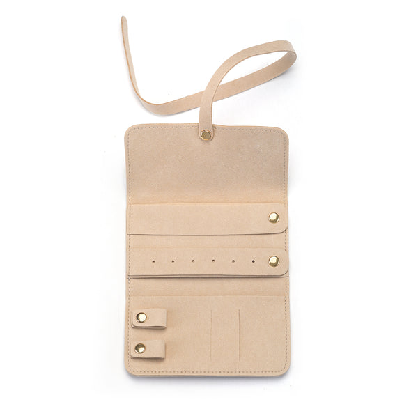 Satya Jewelry Weekend Journey Travel Jewelry Wrap Holder Tan