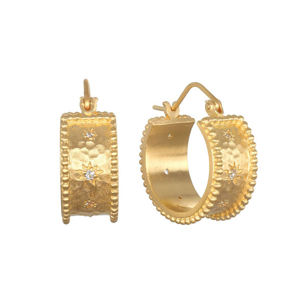 satya jewelry Whimsical Spirit White Topaz Bold Hoop Earrings