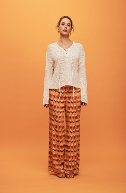 Savannah Morrow AMAL KNIT TOP — IVORY