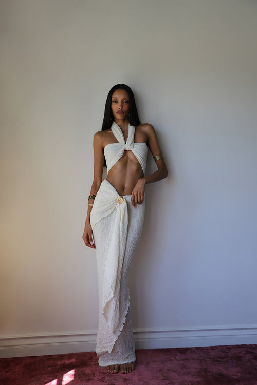 Savannah Morrow AMARA WRAP SKIRT CREAM