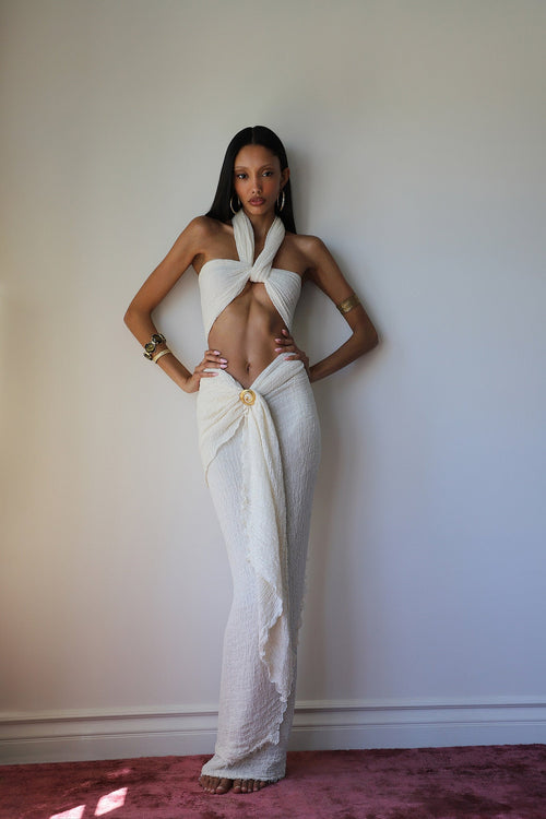 savannah morrow AMARA WRAP SKIRT CREAM