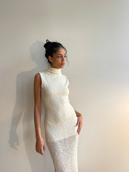 Savannah Morrow DARIA KNIT DRESS — CREAM