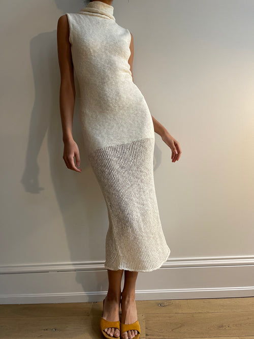 Savannah Morrow DARIA KNIT DRESS — CREAM