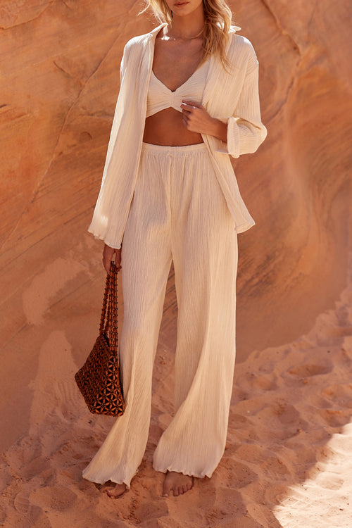 savannah morrow FLOW PANT — CREAM