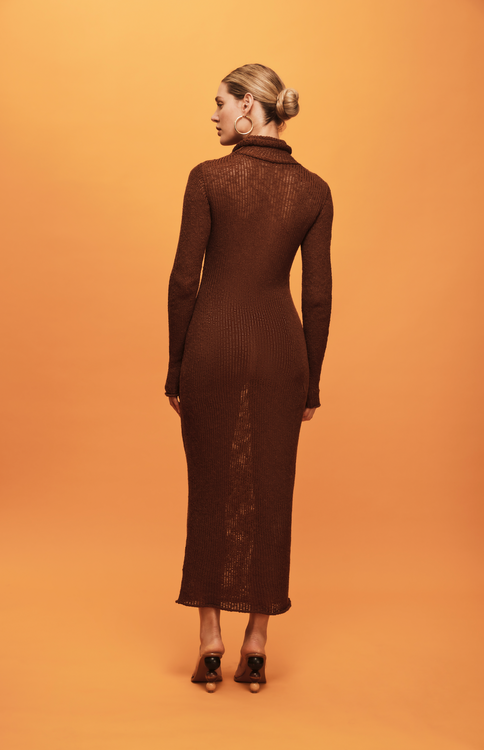 Savannah Morrow GIGI KNIT DRESS — COCOA