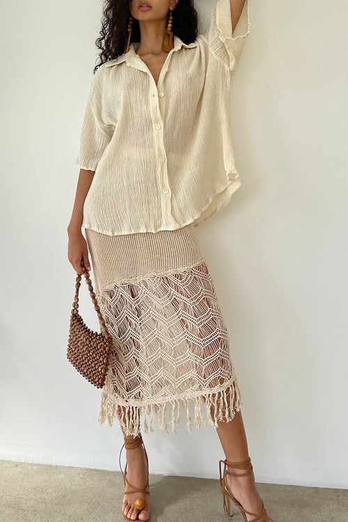 Savannah Morrow MAVEN BUTTON UP—CREAM