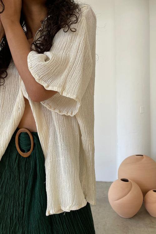 Savannah Morrow MAVEN BUTTON UP—CREAM