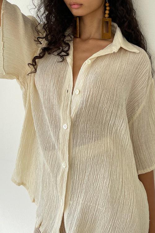 savannah morrow MAVEN BUTTON UP—CREAM