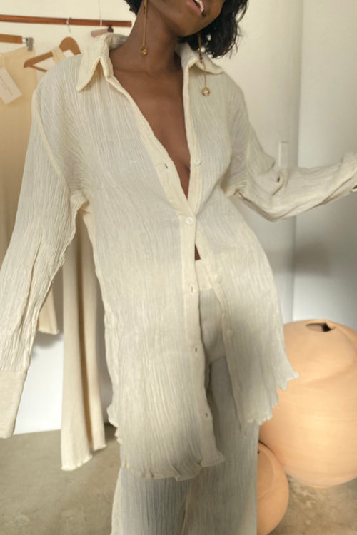 Savannah Morrow OCEAN BLOUSE— CREAM