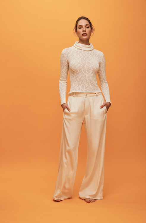 savannah morrow TAYA KNIT TOP — IVORY