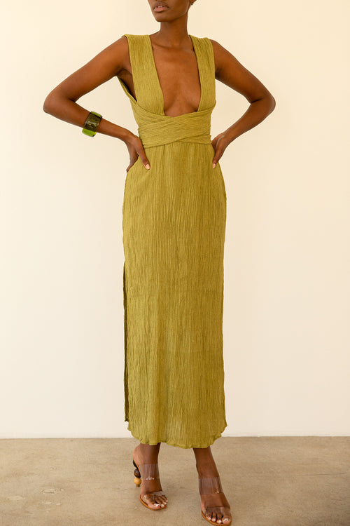 Savannah Morrow VERITA DRESS — AGAVE