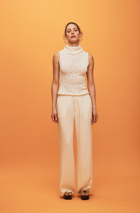 Savannah Morrow VITA KNIT TOP — IVORY