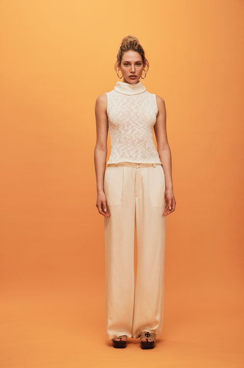 savannah morrow VITA KNIT TOP — IVORY