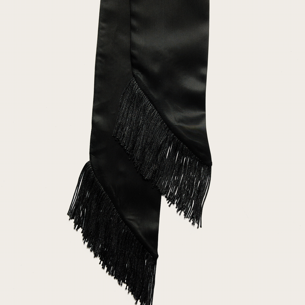 Savas Solid Silk Scarf Black