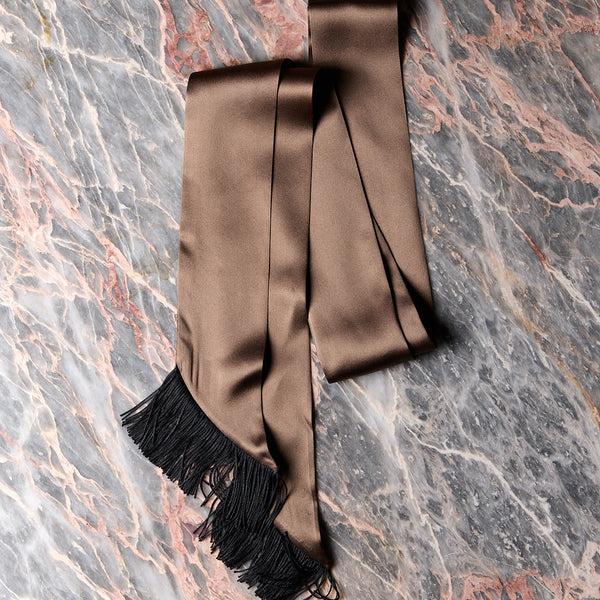 Savas Solid Silk Scarf Champagne