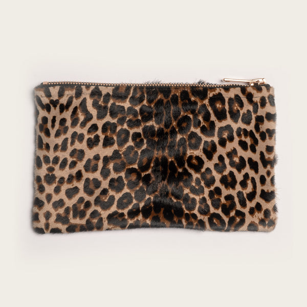 savas The 7” Pouch Cheetah Print Hair Calf