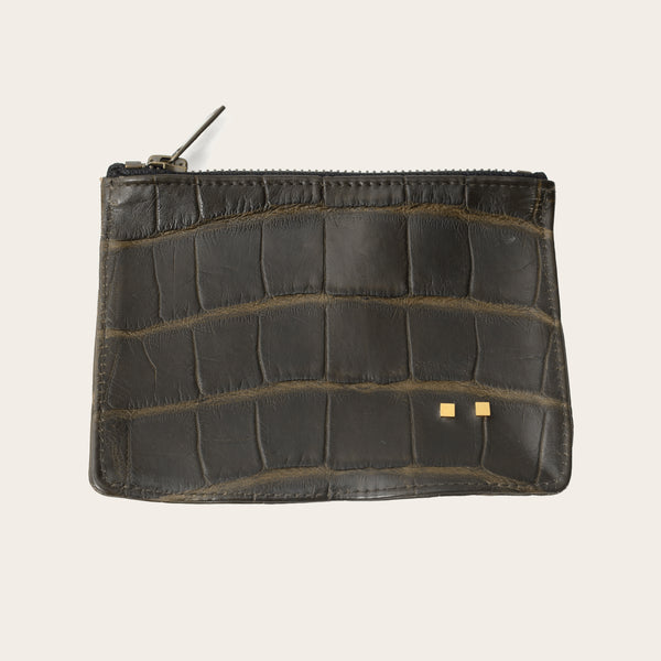 savas The Alligator Zipper Pouch Olive