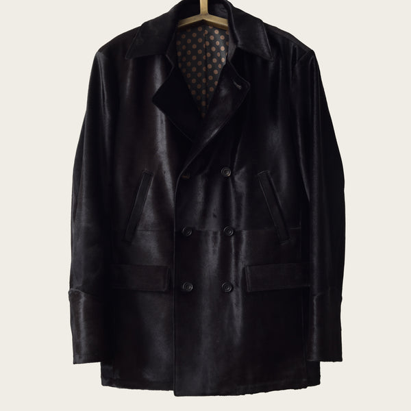 savas The Condor Peacoat Cedar Brown HairCalf