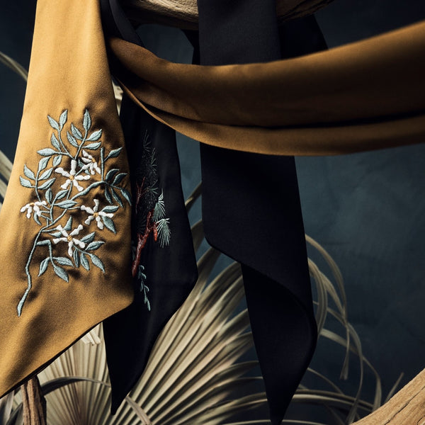 savas The Jasmine Silk Scarf Brass