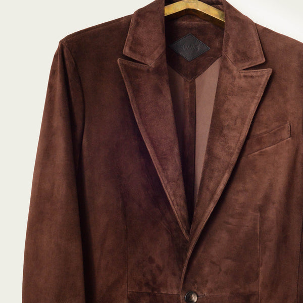 Savas The Nichols Jacket Hickory Calf Suede