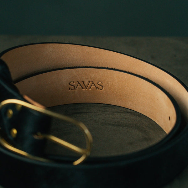 Savas The Woodmont Belt Black Hair Calf