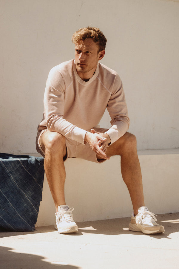 save khaki united American Twill Back Terry Utility Sweat Shorts Salt