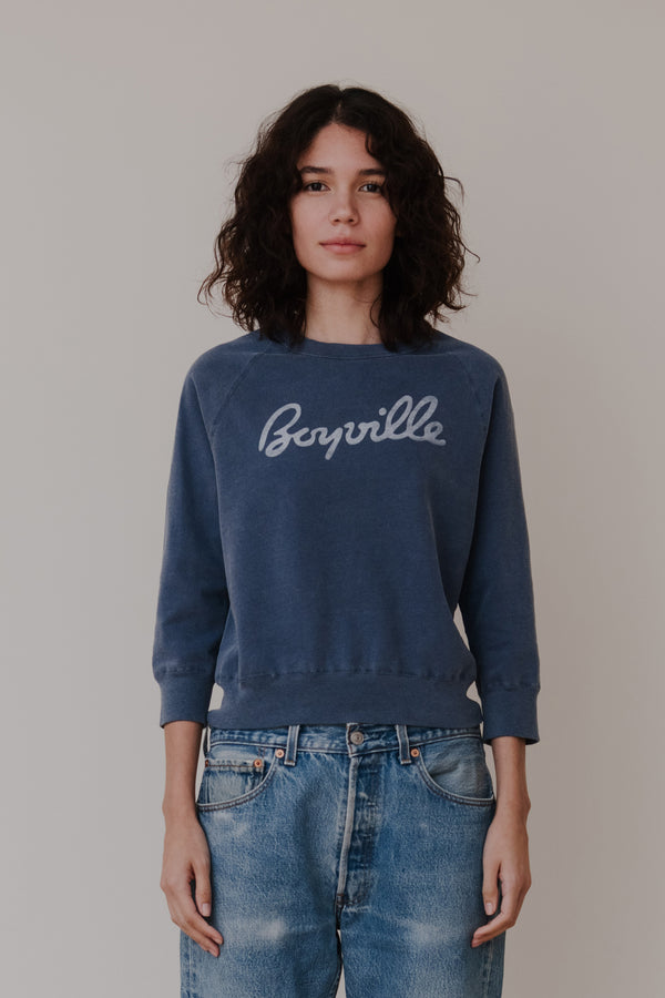 Save Khaki United Boyville Logo 3/4 Sleeve Sweatshirt Black