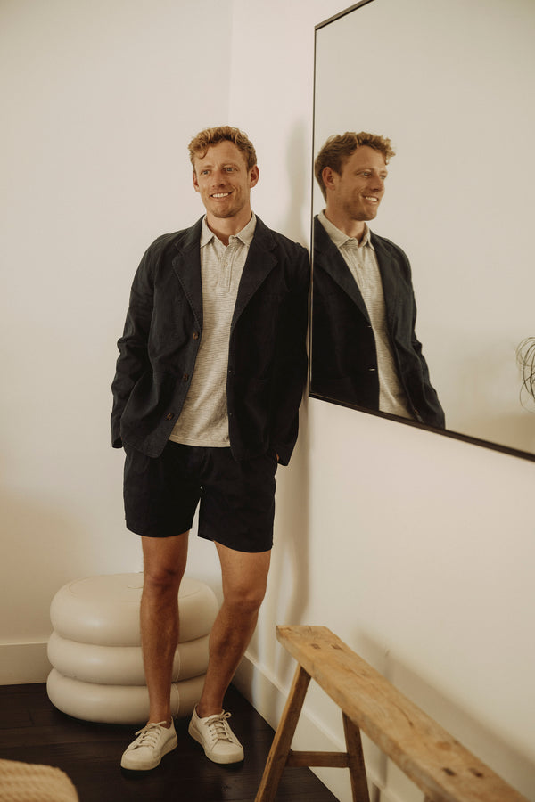 Save Khaki United Cotton Hemp Twill Pleated Shorts Basil