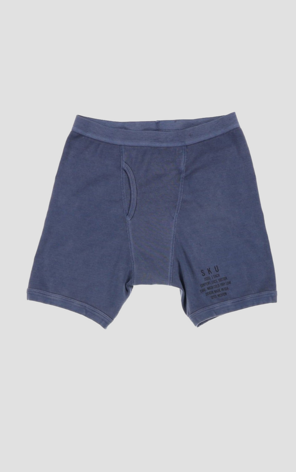 Save Khaki United Distressed Dye Supima Rib Boxer Brief Union Blue