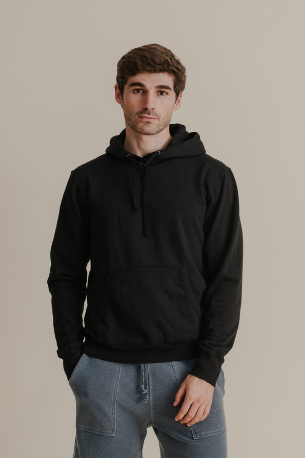 save khaki united L/S Supima Pullover Hooded Sweatshirt Basil