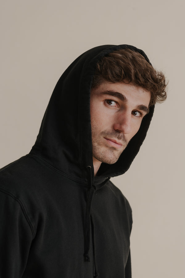 Save Khaki United L/S Supima Pullover Hooded Sweatshirt Black