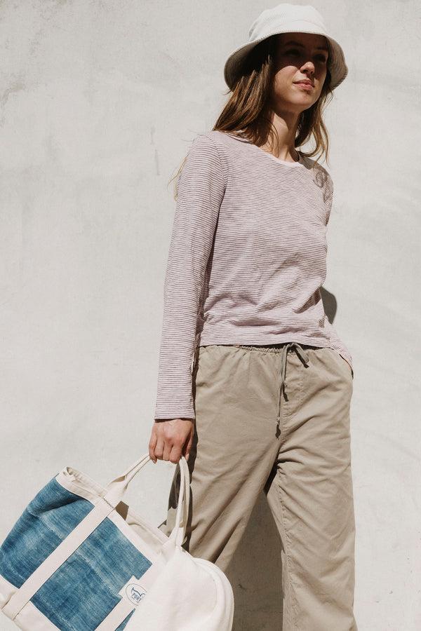 save khaki united Long Sleeve Thin Stripe Boy Tee Wave