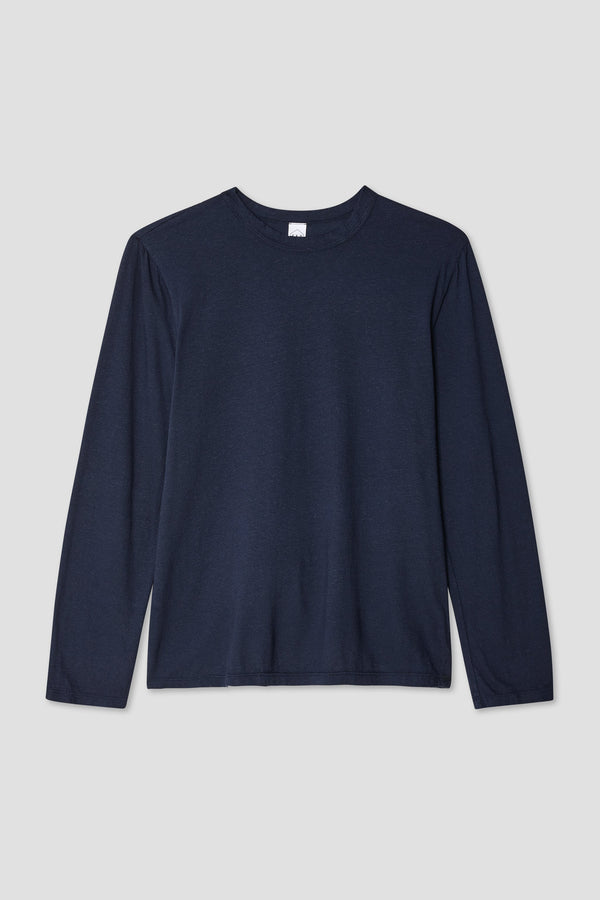 Save Khaki United LS Lounge Tee Organic Cotton Hemp Navy