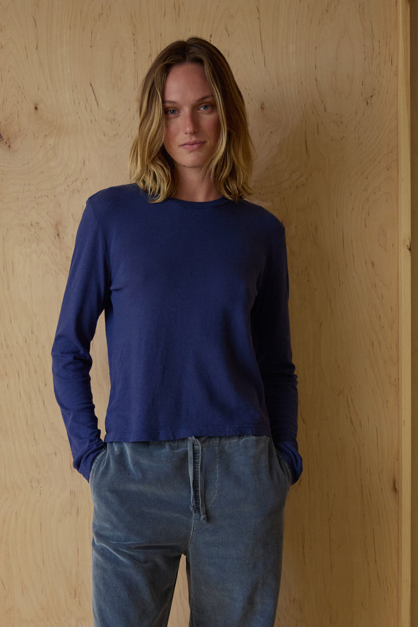 Save Khaki United LS Organic Cotton Hemp Boy Tee Indigo