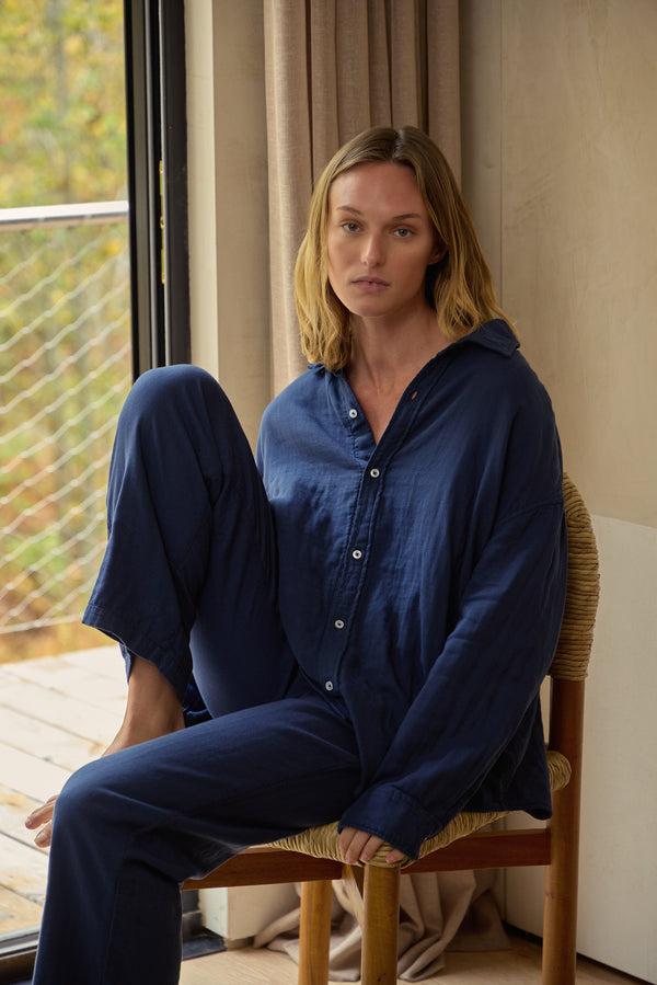 Save Khaki United Oversized Triple Gauze Easy Shirt Basil